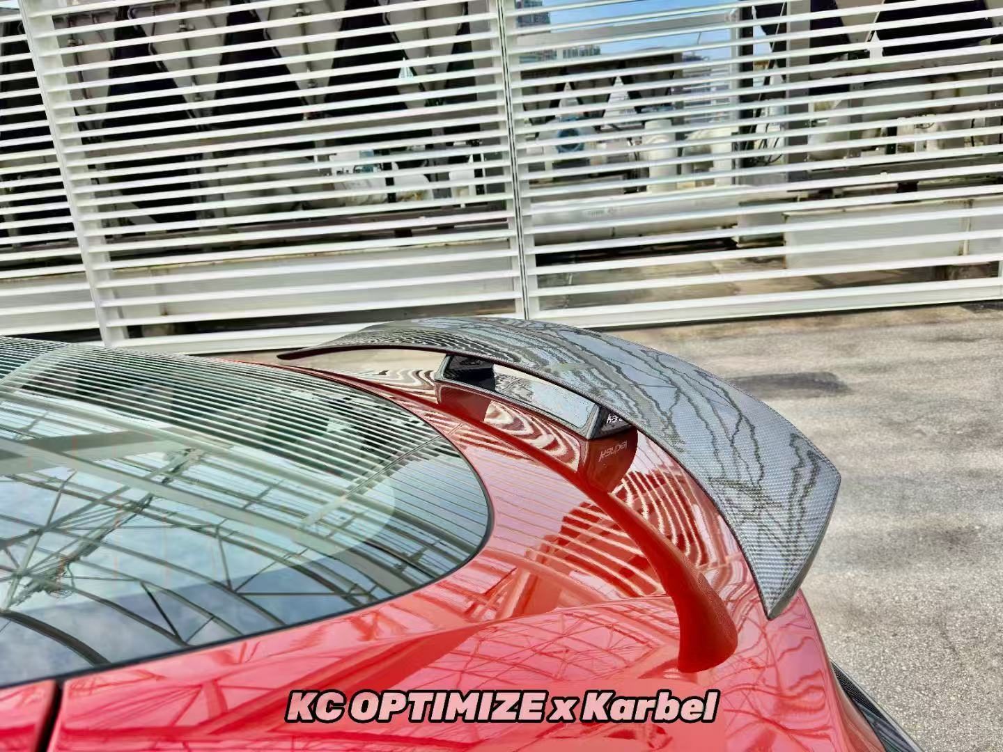 Tesla Model 3 Highland 2024-ON with Aftermarket Parts - V1 GT Style Rear Wing Pre-preg Carbon Fiber from Karbel Carbon
