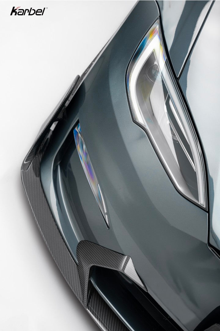 Tesla Model S 3rd Gen Late 2021-ON with Aftermarket Parts - Front Lip Dry Pre-preg Carbon Fiber from Karbel Carbon