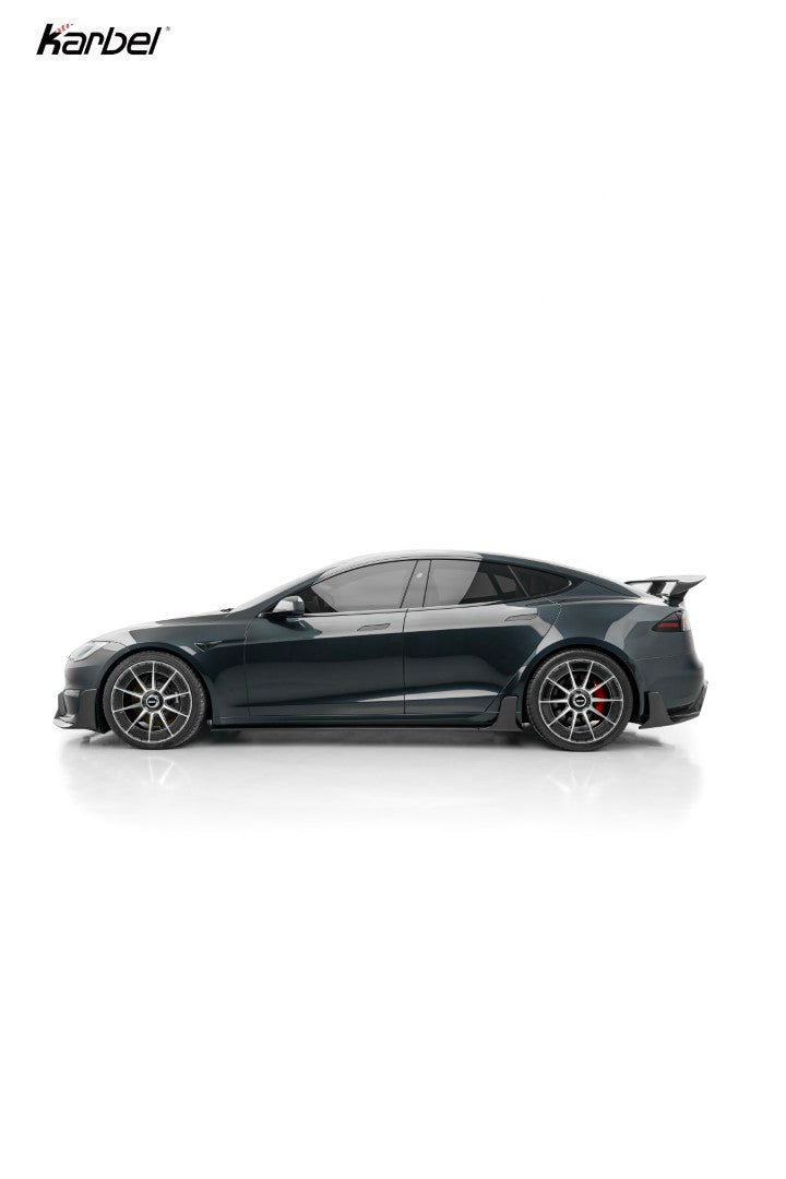 Tesla Model S 3rd Gen Late 2021-ON with Aftermarket Parts - Rear Wing Dry Pre-preg Carbon Fiber from Karbel Carbon