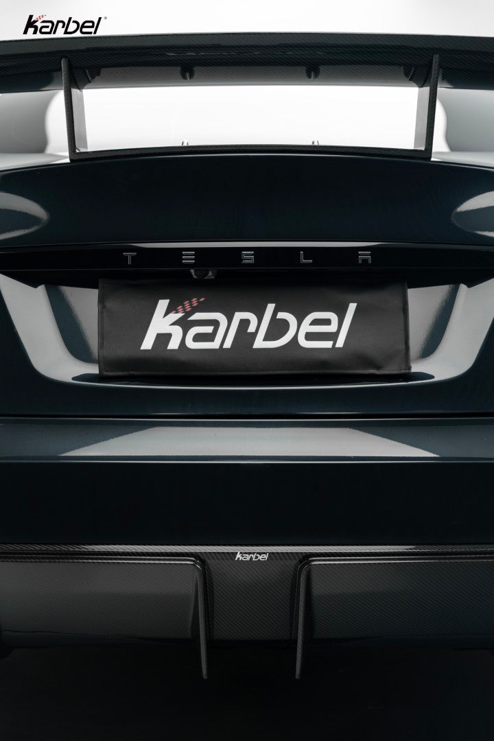 Tesla Model S 3rd Gen Late 2021-ON with Aftermarket Parts - Rear Wing Dry Pre-preg Carbon Fiber from Karbel Carbon