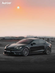 Tesla Model S 3rd Gen Late 2021-ON with Aftermarket Parts - Front Lip Dry Pre-preg Carbon Fiber from Karbel Carbon
