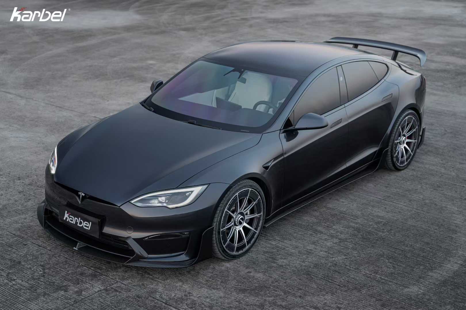 Tesla Model S 3rd Gen Late 2021-ON with Aftermarket Parts - Side Skirts Dry Pre-preg Carbon Fiber from Karbel Carbon