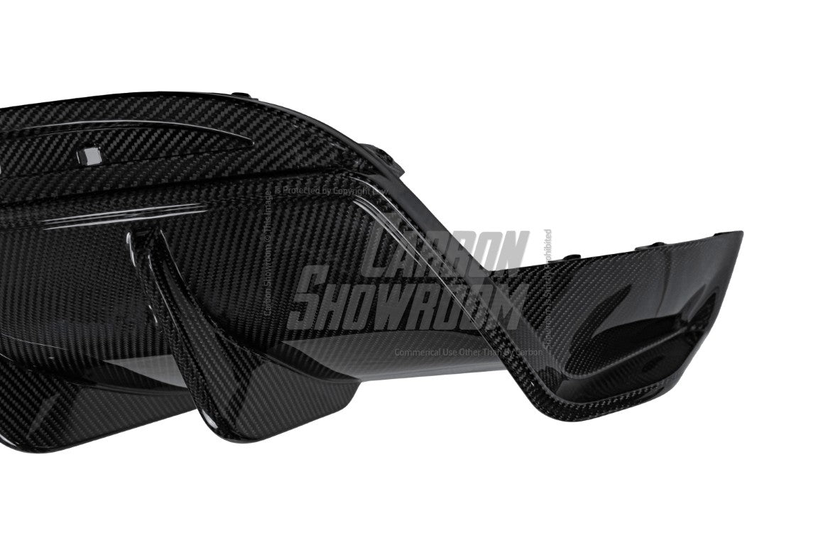 Tesla Model Y 2020-ON with Aftermarket Parts - Rear Diffuser Pre-preg Carbon Fiber from Karbel Carbon