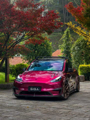 Tesla Model Y 2020-ON with Aftermarket Parts - Front Lip Pre-preg Carbon Fiber from Karbel Carbon
