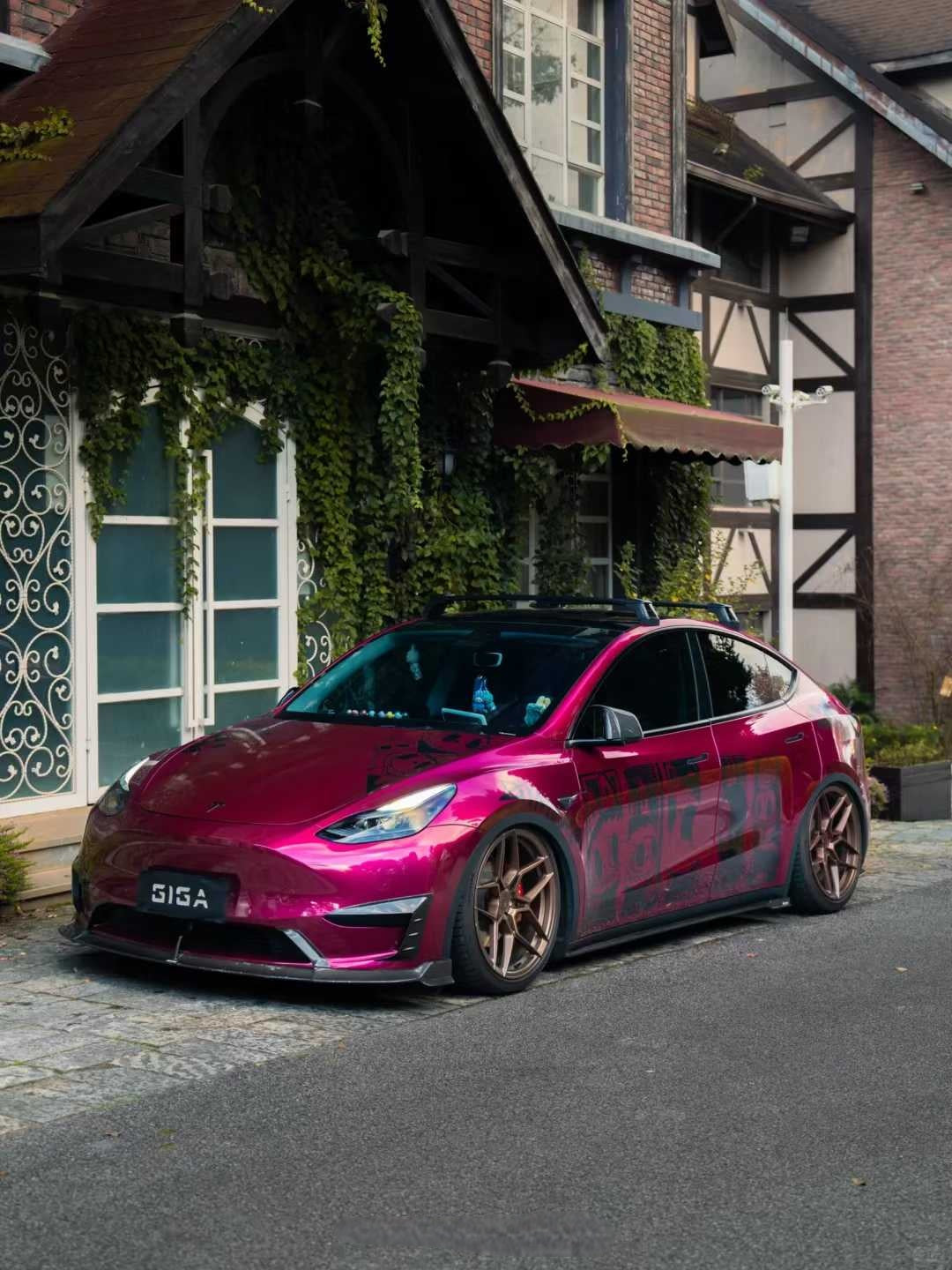 Tesla Model Y 2020-ON with Aftermarket Parts - Side Skirts Pre-preg Carbon Fiber from Karbel Carbon