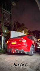 Tesla Model Y 2020-ON with Aftermarket Parts - Rear Spoiler Pre-preg Carbon Fiber from Karbel Carbon