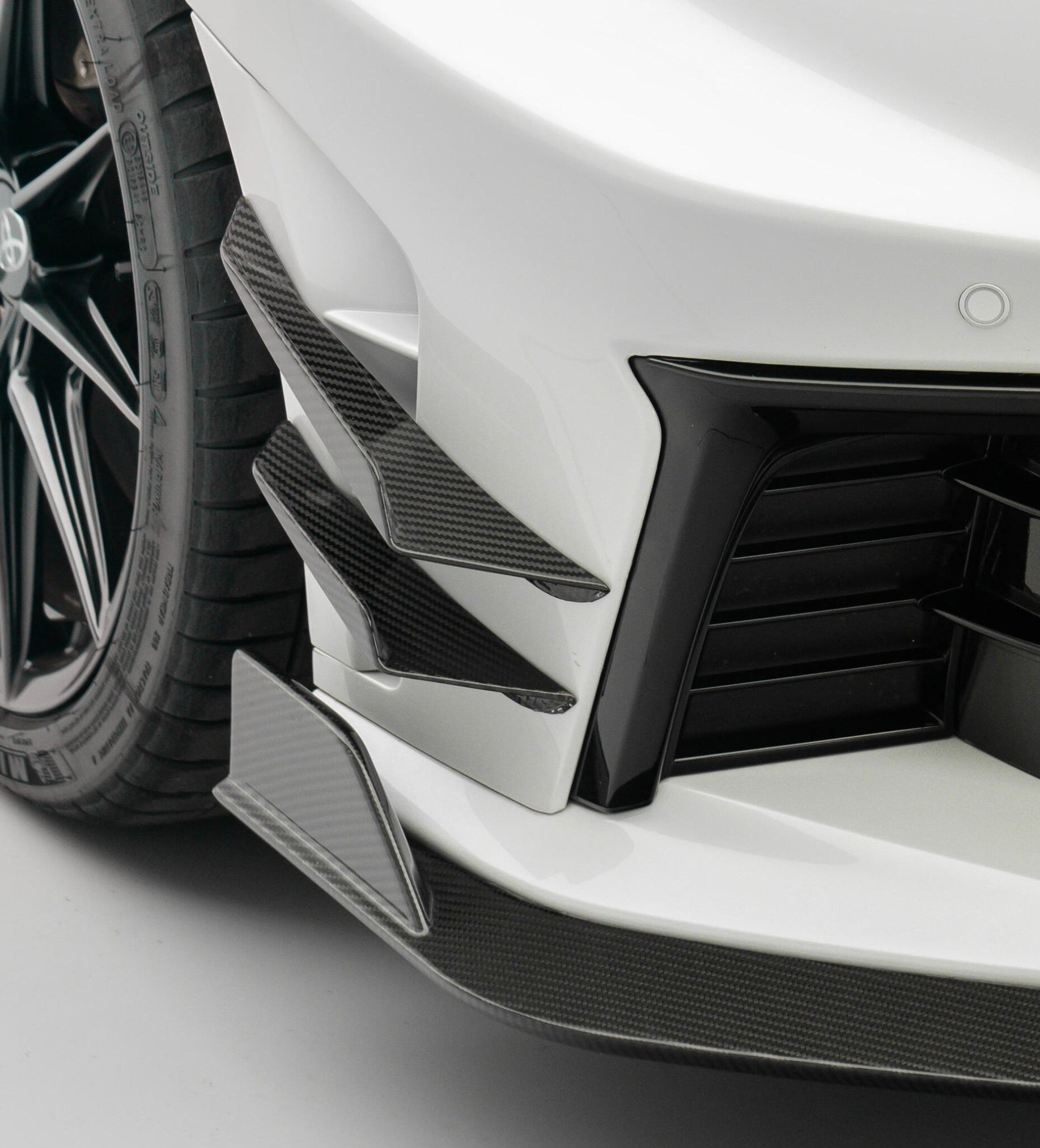 Toyota GR Yaris GXPA16 Facelift 2024-ON with Aftermarket Parts - X Front Canards Dry Pre-preg Carbon Fiber from Karbel Carbon