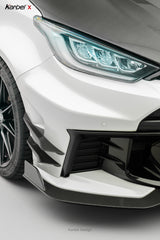 Toyota GR Yaris GXPA16 Facelift 2024-ON with Aftermarket Parts - X Front Lip Dry Pre-preg Carbon Fiber from Karbel Carbon