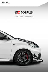 Toyota GR Yaris GXPA16 Facelift 2024-ON with Aftermarket Parts - X Front Lip Dry Pre-preg Carbon Fiber from Karbel Carbon