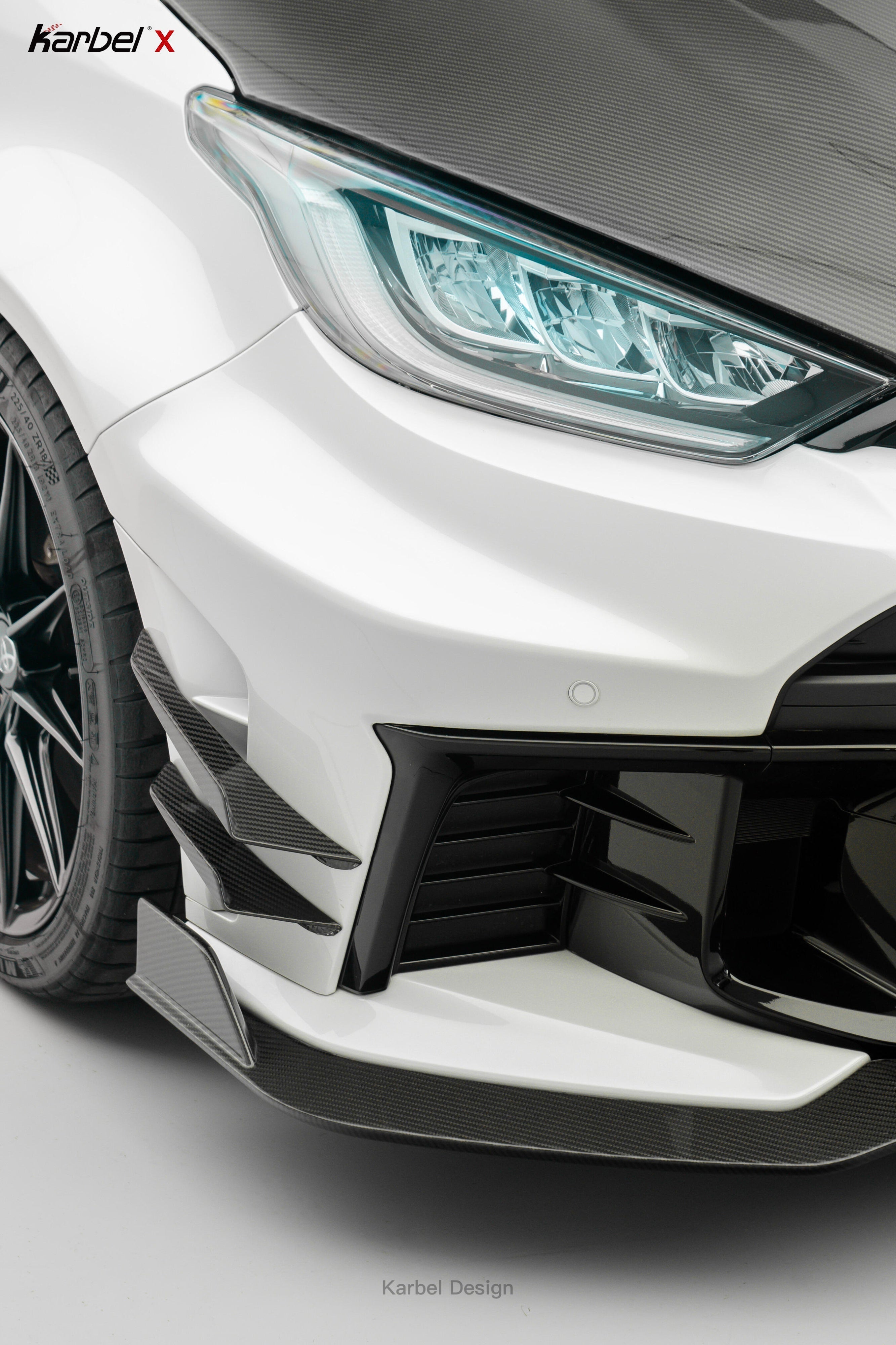 Toyota GR Yaris GXPA16 Facelift 2024-ON with Aftermarket Parts - X Full Body Kit Dry Pre-preg Carbon Fiber from Karbel Carbon