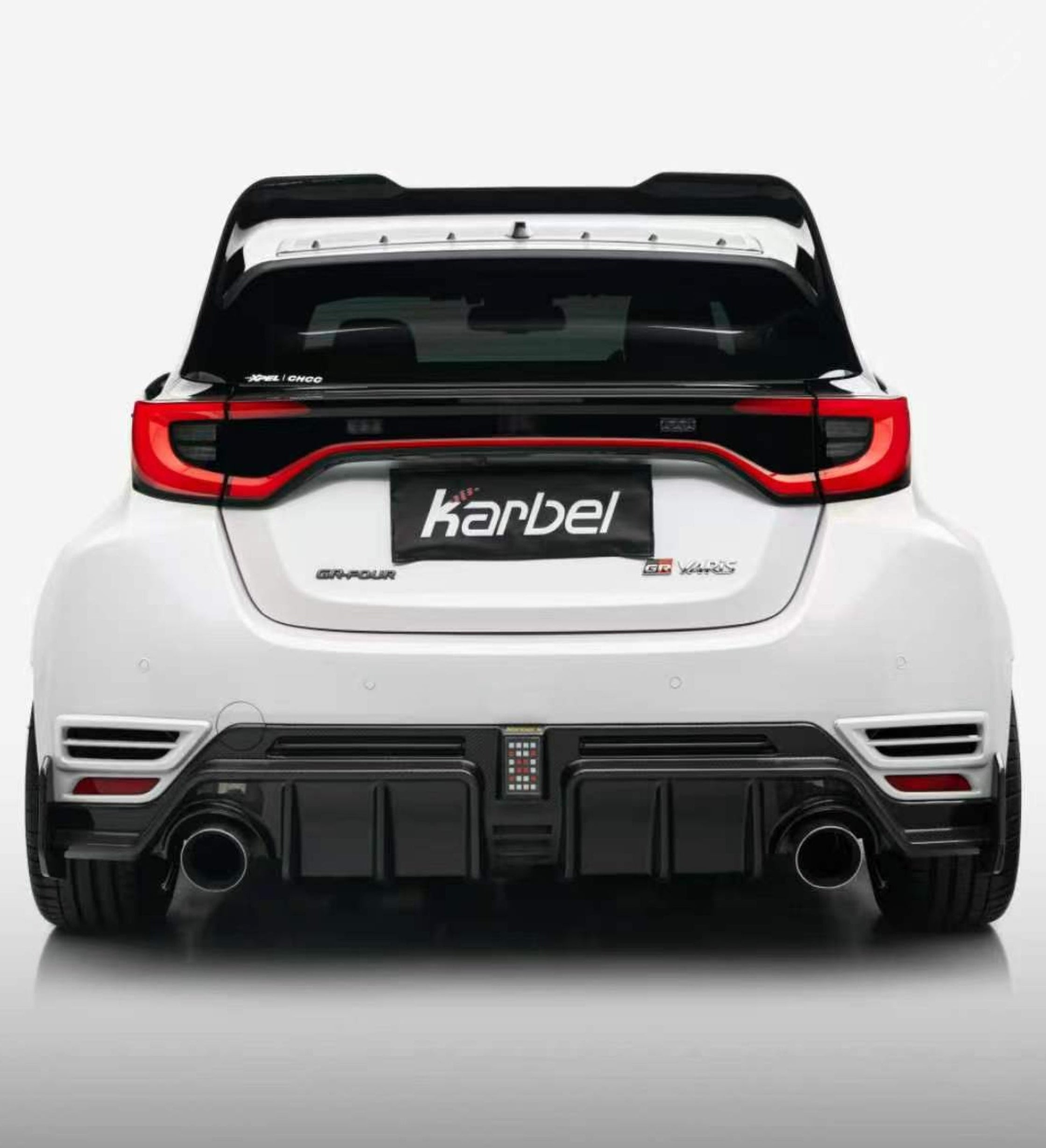 Toyota GR Yaris GXPA16 (Both Fits Pre-Facelift & Facelift) 2020-ON with Aftermarket Parts - X Rear Diffuser Dry Pre-preg Carbon Fiber from Karbel Carbon