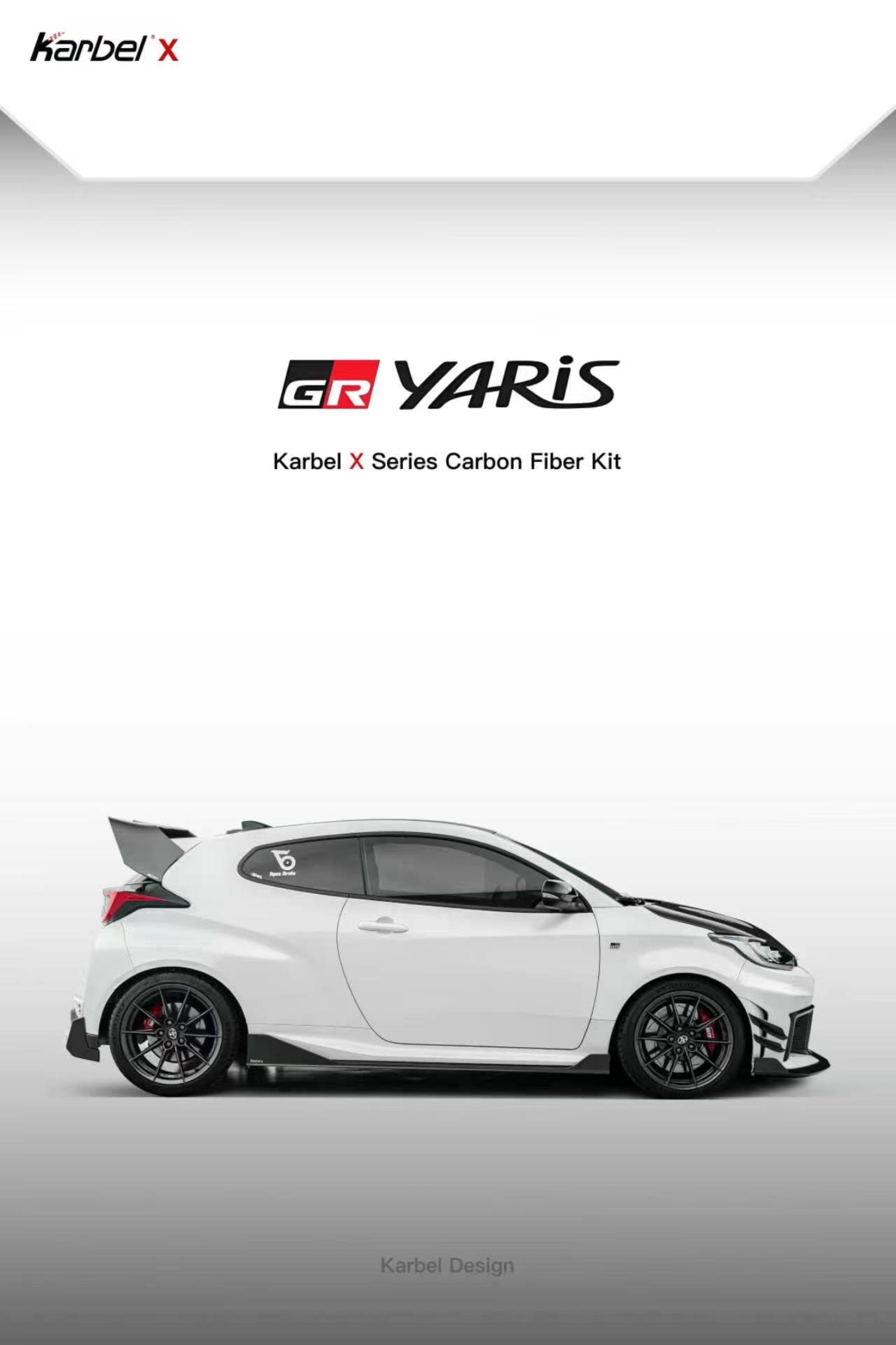 Toyota GR Yaris GXPA16 (Both Fits Pre-Facelift & Facelift) 2020-ON with Aftermarket Parts - X Rear Diffuser Dry Pre-preg Carbon Fiber from Karbel Carbon