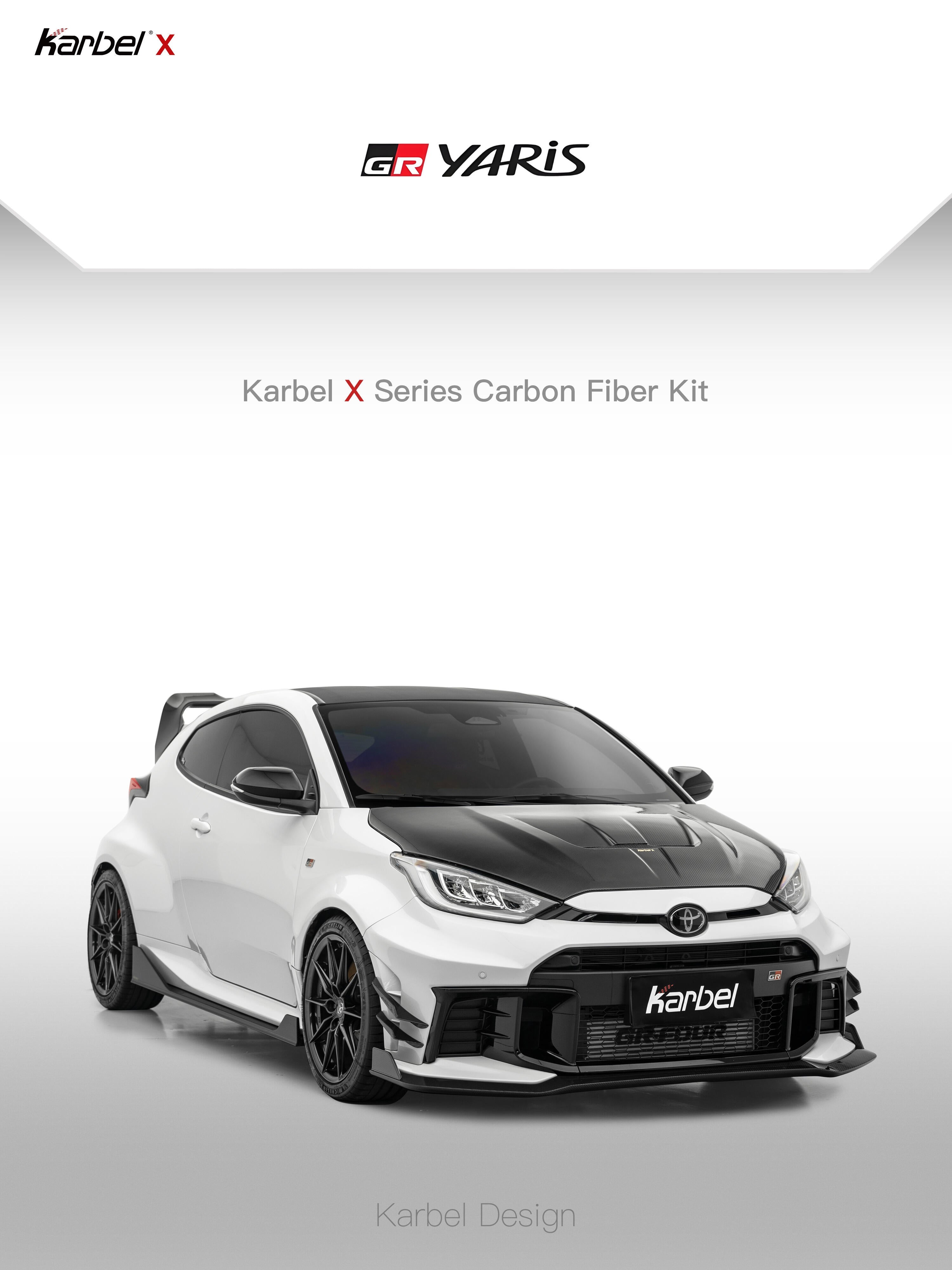 Toyota GR Yaris GXPA16 (Both Fits Pre-Facelift & Facelift) 2020-ON with Aftermarket Parts - X Side Skirts Dry Pre-preg Carbon Fiber from Karbel Carbon