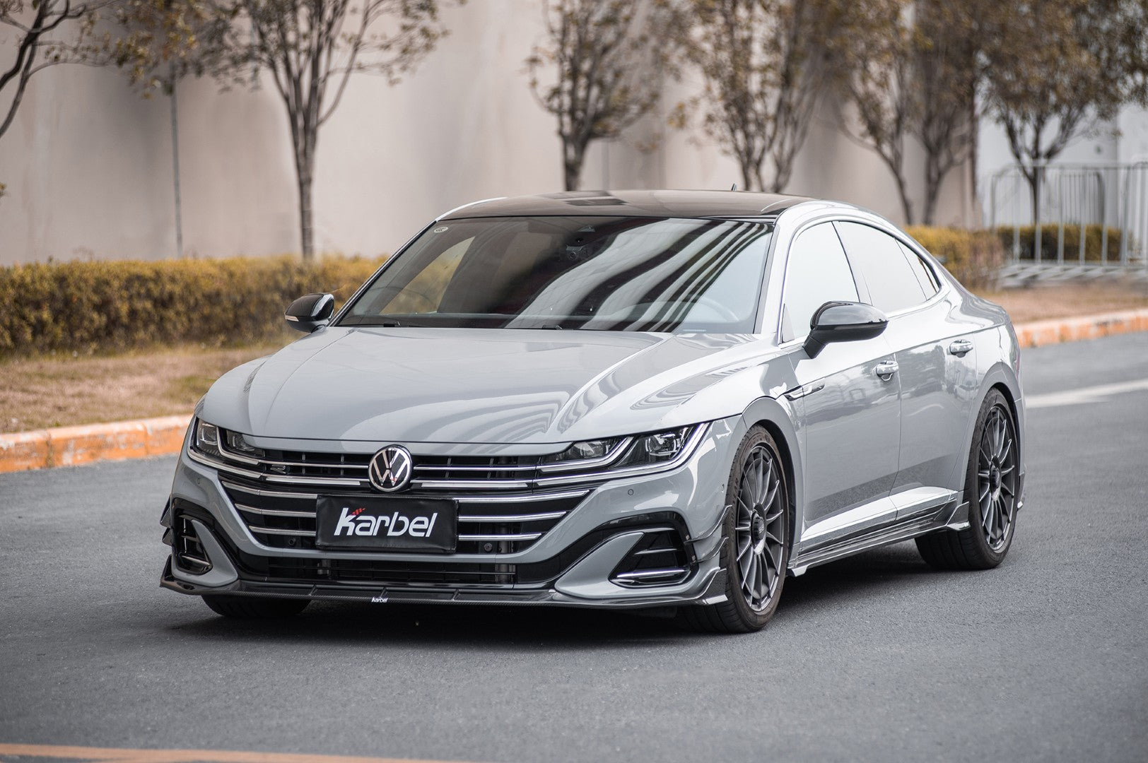 Volkswagen Arteon CC SE R-Line/SEL Premium R-Line/R-Line 4MOTION Facelift 2021 2022 2023 with Aftermarket Parts - Front Canards Dry Pre-preg Carbon Fiber from Karbel Carbon