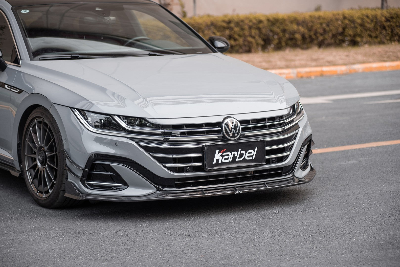Volkswagen Arteon SE R-LINE & SEL Premium R-LINE 4MOTION 2021 2022 2023 with Aftermarket Parts - Front Canards Dry Pre-preg Carbon Fiber from Karbel Carbon