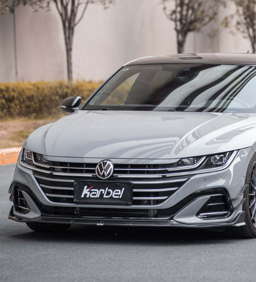 Volkswagen Arteon SE R-LINE & SEL Premium R-LINE 4MOTION 2021 2022 2023 with Aftermarket Parts - Front Lip Dry Pre-preg Carbon Fiber from Karbel Carbon