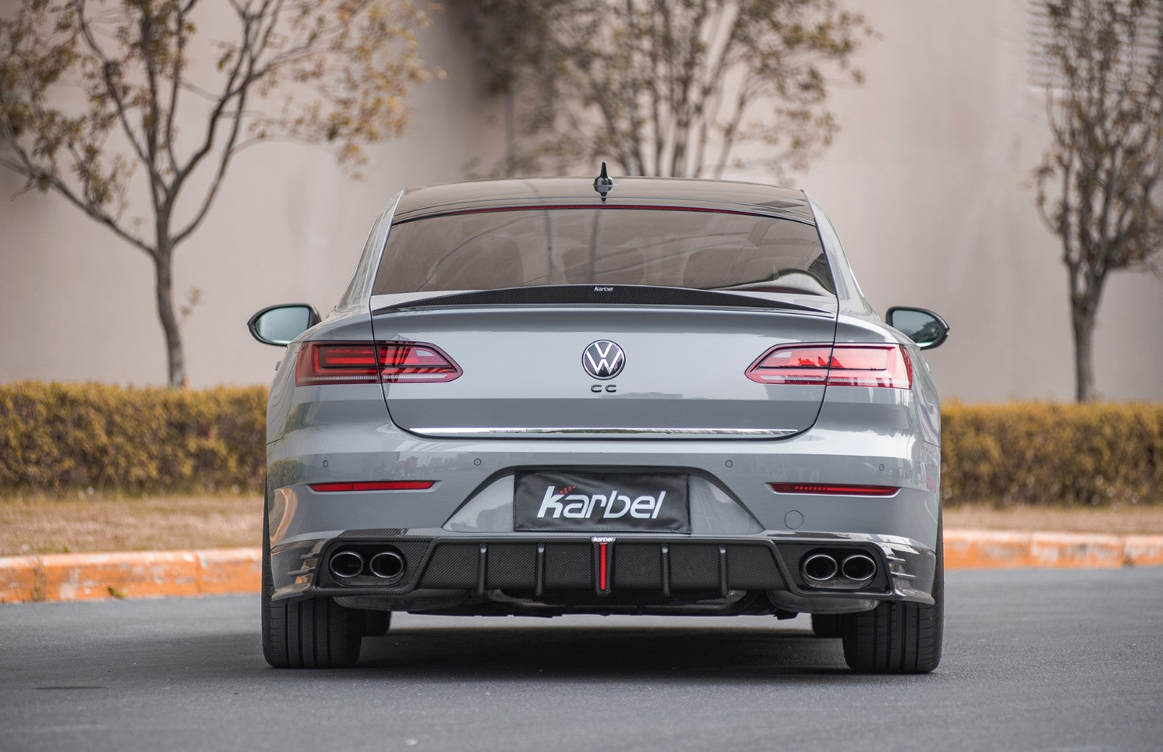 Volkswagen Arteon CC SE R-Line/SEL/SEL 4MOTION/SEL Premium 4MOTION/R-Line/R-Line 4MOTION (Both Fits Pre-facelift & Facelift) 2019 2020 2021 2022 2023 with Aftermarket Parts - with Light Rear Diffuser Dry Pre-preg Carbon Fiber from Karbel Carbon