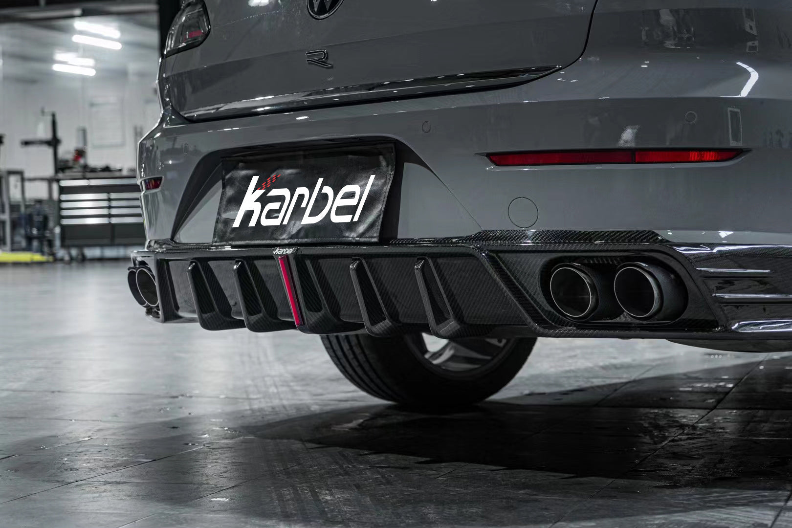 Volkswagen Arteon CC SE R-Line/SEL/SEL 4MOTION/SEL Premium 4MOTION/R-Line/R-Line 4MOTION (Both Fits Pre-facelift & Facelift) 2019 2020 2021 2022 2023 with Aftermarket Parts - with Light Rear Diffuser Dry Pre-preg Carbon Fiber from Karbel Carbon