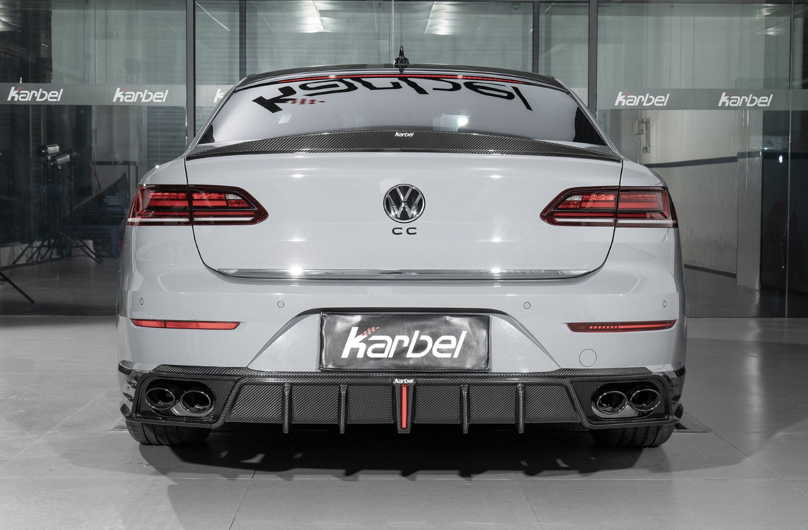 Volkswagen Arteon CC SE R-Line/SEL/SEL 4MOTION/SEL Premium 4MOTION/R-Line/R-Line 4MOTION (Both Fits Pre-facelift & Facelift) 2019 2020 2021 2022 2023 with Aftermarket Parts - with Light Rear Diffuser Dry Pre-preg Carbon Fiber from Karbel Carbon
