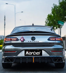 Volkswagen Arteon CC SE R-Line/SEL/SEL 4MOTION/SEL Premium 4MOTION/R-Line/R-Line 4MOTION (Both Fits Pre-facelift & Facelift) 2019 2020 2021 2022 2023 with Aftermarket Parts - with Light Rear Diffuser Dry Pre-preg Carbon Fiber from Karbel Carbon