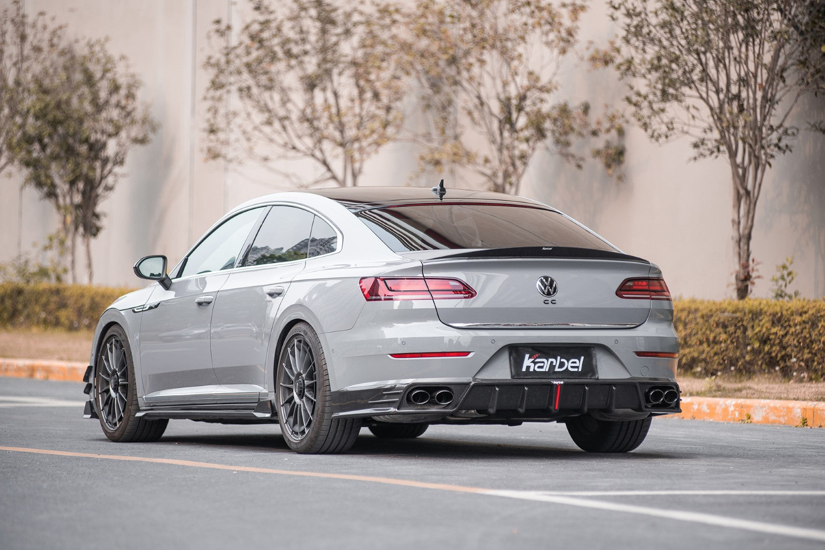Volkswagen Arteon SE R-LINE & SEL Premium R-LINE 4MOTION 2019 2020 2021 2022 2023 with Aftermarket Parts - with Light Rear Diffuser Dry Pre-preg Carbon Fiber from Karbel Carbon