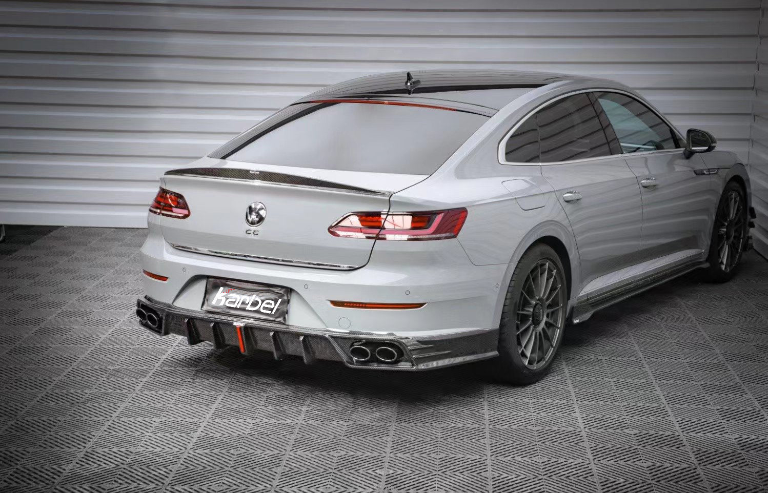 Volkswagen Arteon CC SE R-Line/SEL/SEL 4MOTION/SEL Premium 4MOTION/R-Line/R-Line 4MOTION (Both Fits Pre-facelift & Facelift) 2019 2020 2021 2022 2023 with Aftermarket Parts - Rear Lip Spoiler Dry Pre-preg Carbon Fiber from Karbel Carbon