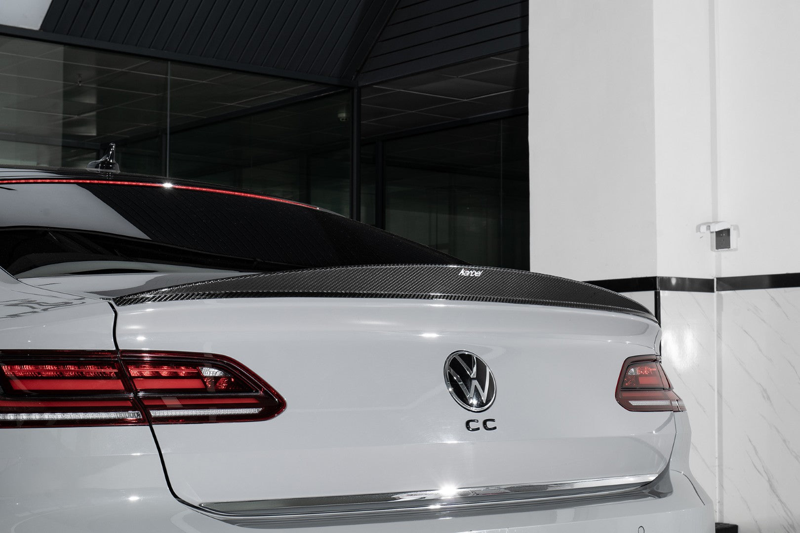 Volkswagen Arteon CC SE R-Line/SEL/SEL 4MOTION/SEL Premium 4MOTION/R-Line/R-Line 4MOTION (Both Fits Pre-facelift & Facelift) 2019 2020 2021 2022 2023 with Aftermarket Parts - Rear Lip Spoiler Dry Pre-preg Carbon Fiber from Karbel Carbon