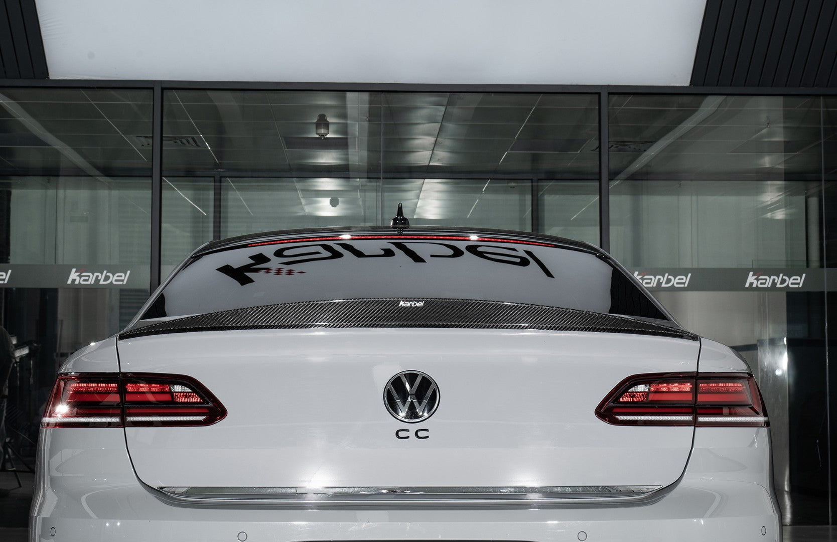 Volkswagen Arteon CC SE R-Line/SEL/SEL 4MOTION/SEL Premium 4MOTION/R-Line/R-Line 4MOTION (Both Fits Pre-facelift & Facelift) 2019 2020 2021 2022 2023 with Aftermarket Parts - Rear Lip Spoiler Dry Pre-preg Carbon Fiber from Karbel Carbon