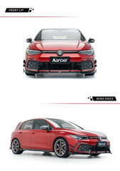 Volkswagen GTI & R-line MK8 2022 2023 2024 with Aftermarket Parts - V2 Front Canards Dry Pre-preg Carbon Fiber/FRP from Karbel Carbon