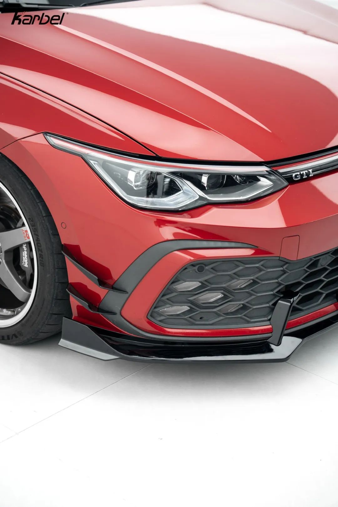 Volkswagen GTI MK8 2022 2023 2024 with Aftermarket Parts - V2 Front Lip Dry Pre-preg Carbon Fiber/FRP from Karbel Carbon