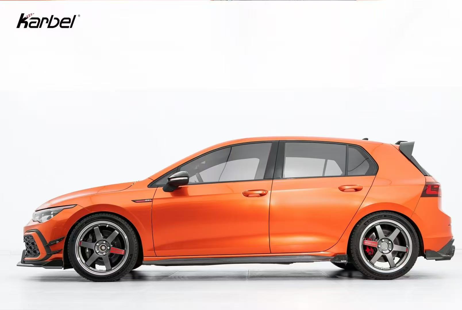 Volkswagen GTI & R-line MK8 2022 2023 2024 with Aftermarket Parts - Front Canards Pre-preg Carbon Fiber from Karbel Carbon