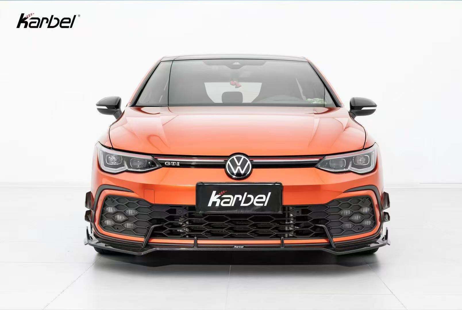 Volkswagen GTI MK8 2022 2023 2024 with Aftermarket Parts - V2 Front Lip Pre-preg Carbon Fiber/FRP from Karbel Carbon