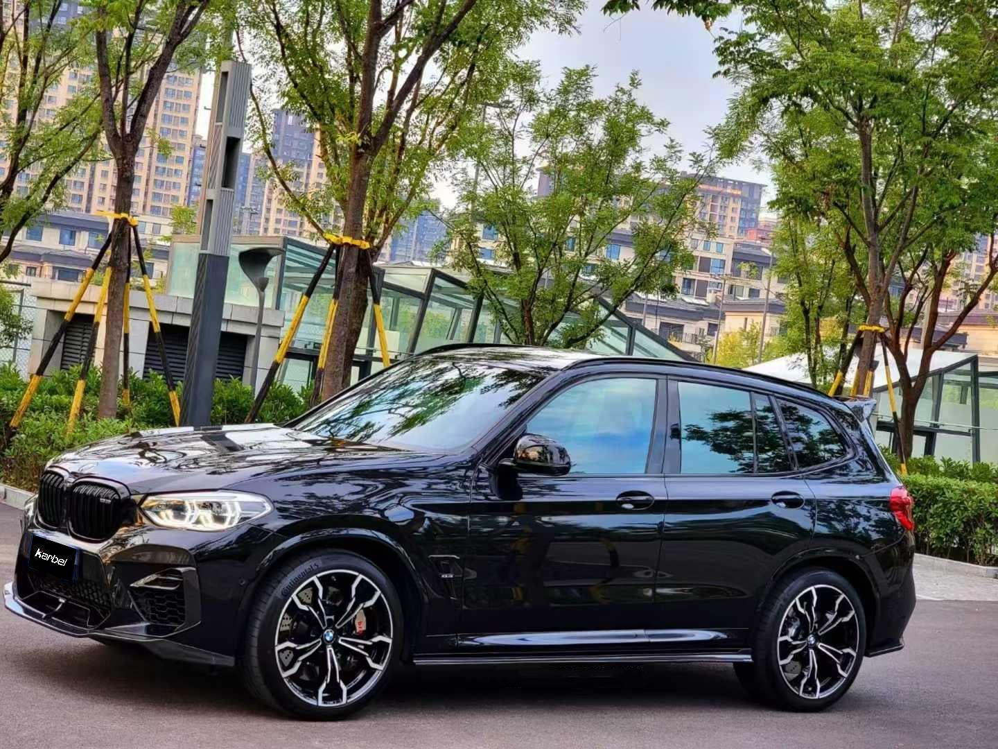 BMW X3M X3MC F97 Pre-LCI 2019 2020 2021 & X4M X4MC F98 Pre-LCI 2019 2020 2021 with Aftermarket Parts - Front Lip Pre-preg Carbon Fiber from Karbel Carbon