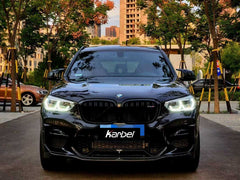 BMW X3M X3MC F97 Pre-LCI 2019 2020 2021 & X4M X4MC F98 Pre-LCI 2019 2020 2021 with Aftermarket Parts - Upper Valences Top & Side Trim Pre-preg Carbon Fiber from Karbel Carbon