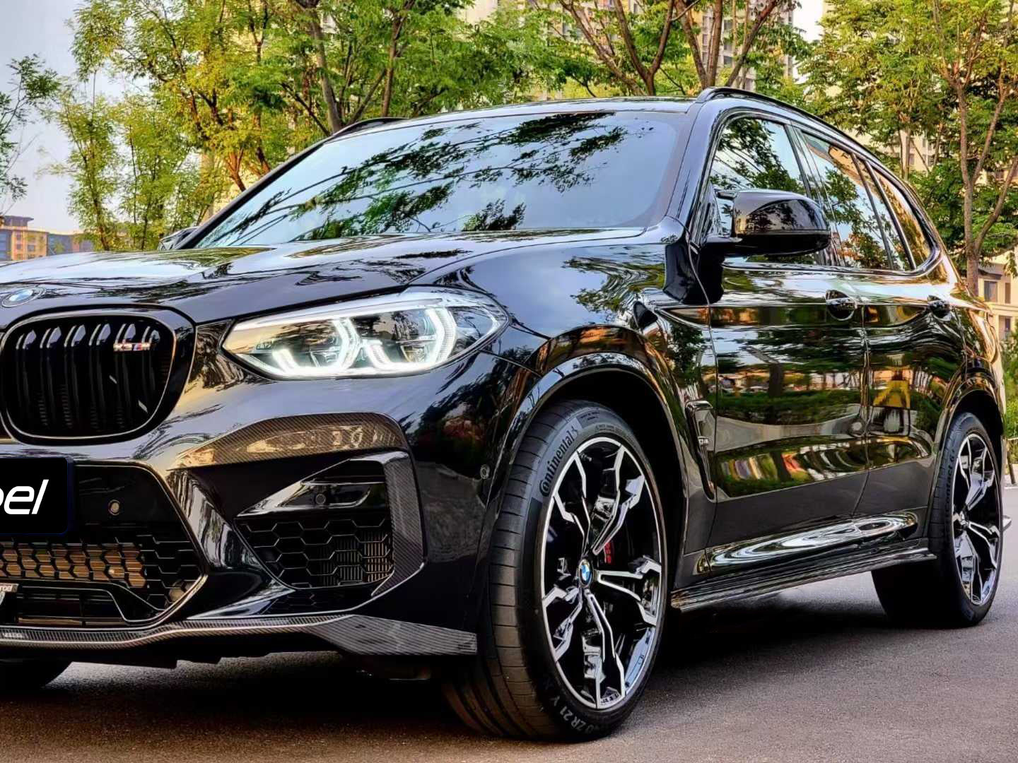 BMW X3M X3MC F97 Pre-LCI 2019 2020 2021 & X4M X4MC F98 Pre-LCI 2019 2020 2021 with Aftermarket Parts - Front Lip Pre-preg Carbon Fiber from Karbel Carbon