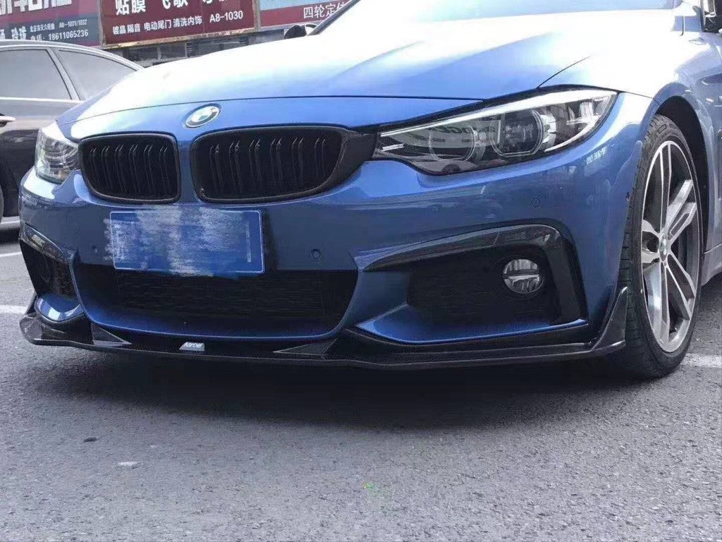 BMW 4 Series 430 440 (with M-Packae bumper, does not fit base model) F32 / F33 2017 2018 2019 2020 with Aftermarket Parts - Upper Valences Pre-preg Carbon Fiber from Karbel Carbon