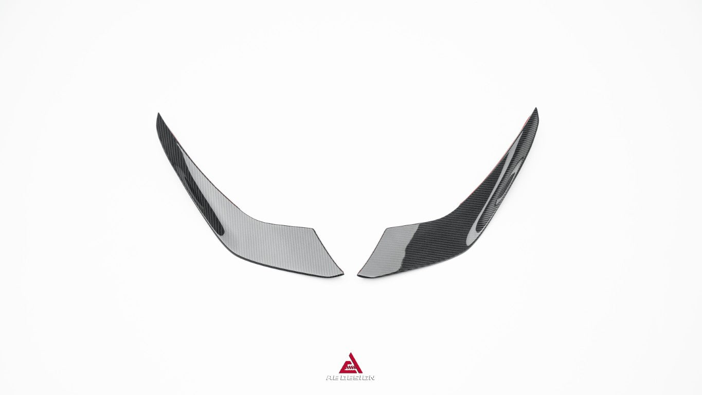 Lamborghini Huracan EVO AWD 2020 2021 2022 2023 with Aftermarket Parts - Front Canards Dry Pre-preg Carbon Fiber from ArmorExtend