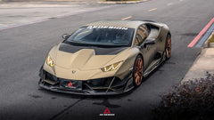 Lamborghini Huracan EVO AWD 2020 2021 2022 2023 with Aftermarket Parts - Front Lip Dry Pre-preg Carbon Fiber from ArmorExtend