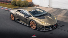 Lamborghini Huracan EVO AWD 2020 2021 2022 2023 with Aftermarket Parts - Front Lip Dry Pre-preg Carbon Fiber from ArmorExtend