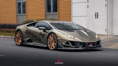 Lamborghini Huracan EVO AWD 2020 2021 2022 2023 with Aftermarket Parts - Front Canards Dry Pre-preg Carbon Fiber from ArmorExtend