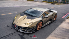 Lamborghini Huracan EVO AWD 2020 2021 2022 2023 with Aftermarket Parts - Front Canards Dry Pre-preg Carbon Fiber from ArmorExtend