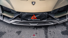Lamborghini Huracan EVO AWD 2020 2021 2022 2023 with Aftermarket Parts - Front Lip Dry Pre-preg Carbon Fiber from ArmorExtend