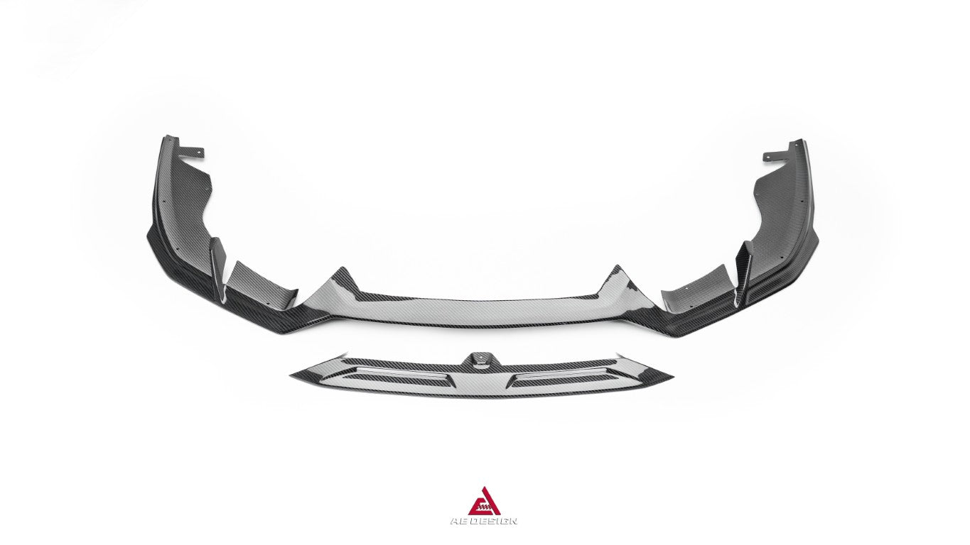 Lamborghini Huracan EVO AWD 2020 2021 2022 2023 with Aftermarket Parts - Front Lip Dry Pre-preg Carbon Fiber from ArmorExtend