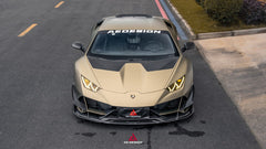 Lamborghini Huracan EVO AWD 2020 2021 2022 2023 with Aftermarket Parts - Front Canards Dry Pre-preg Carbon Fiber from ArmorExtend