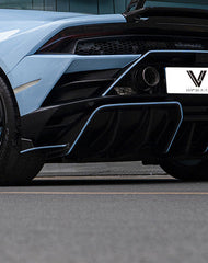 Lamborghini Huracan EVO AWD RWD 2020 2021 2022 2023 2024 with Aftermarket Parts - Rear Bumper Mid Side Trim Dry Pre-preg Carbon Fiber from Ventus Veloce