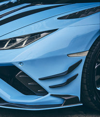 Lamborghini Huracan EVO RWD 2020 2021 2022 2023 2024 with Aftermarket Parts - Front Canards Dry Pre-preg Carbon Fiber from Ventus Veloce