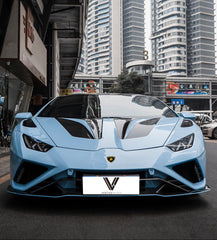 Lamborghini Huracan EVO RWD 2020 2021 2022 2023 2024 with Aftermarket Parts - Front Lip Dry Pre-preg Carbon Fiber from Ventus Veloce