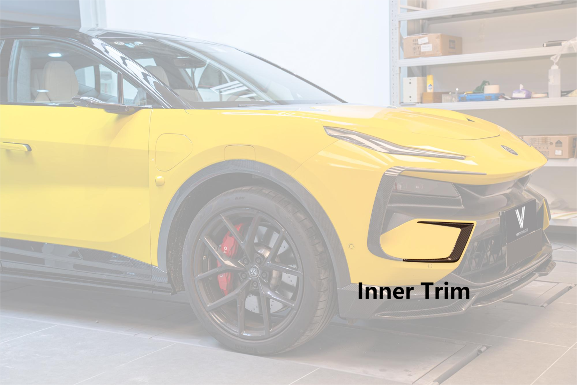 Lotus Eletre 2023 2024 with Aftermarket Parts - PK Style Front Bumper Outer & Inner Trim Pre-preg Carbon Fiber from Ventus Veloce