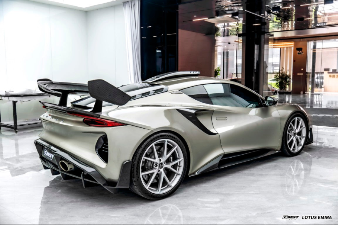 Emira Rear Spoiler Lotus Emira 3.6 V6 2.0 Aftermarket Parts - CMST Tuning Rear Spoiler Dry ...