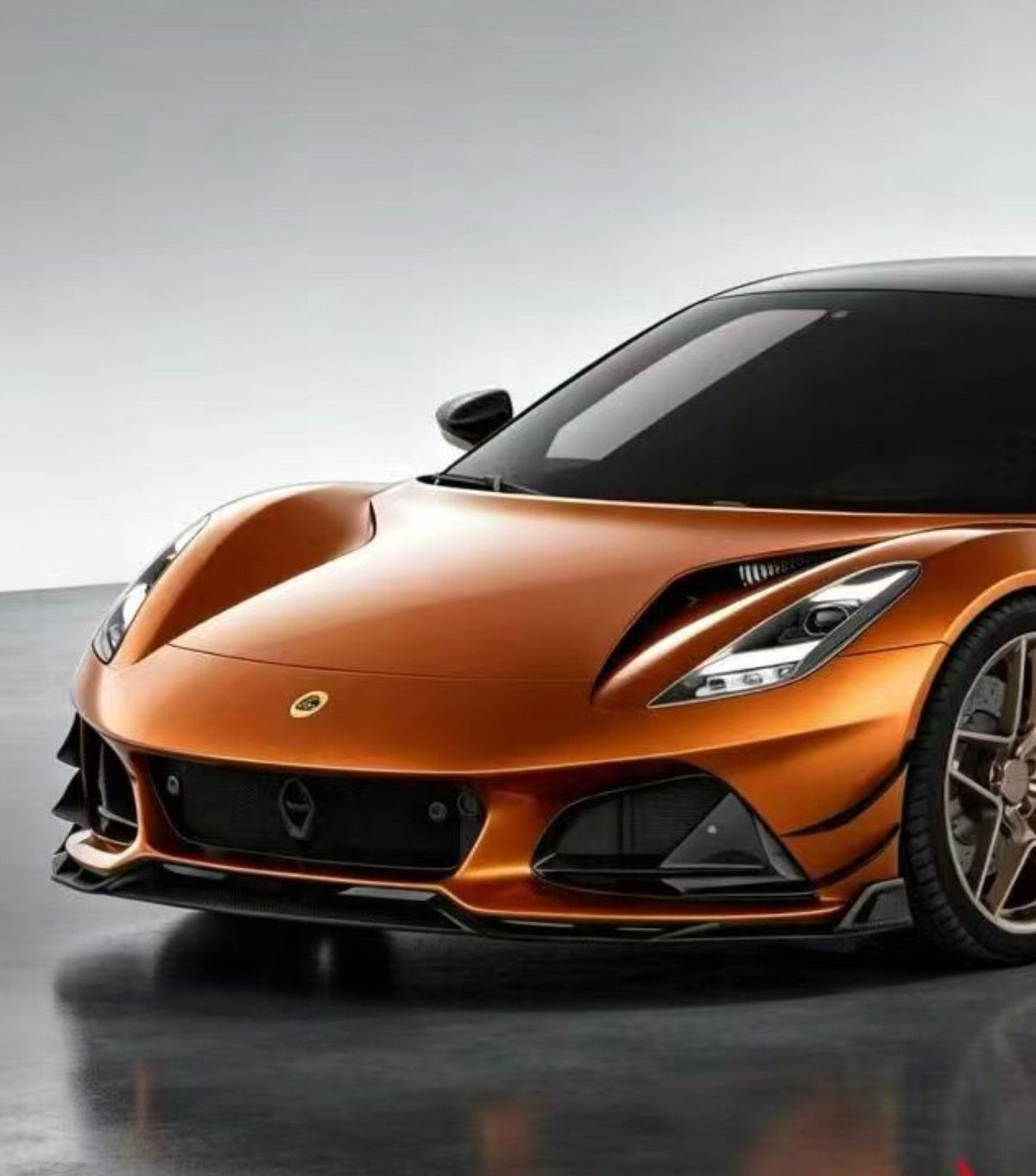 Lotus Emira 3.6 V6 2.0 Four-cylinder 2022-ON with Aftermarket Parts - ART Front Lip Dry Pre-preg Carbon Fiber from ArmorExtend